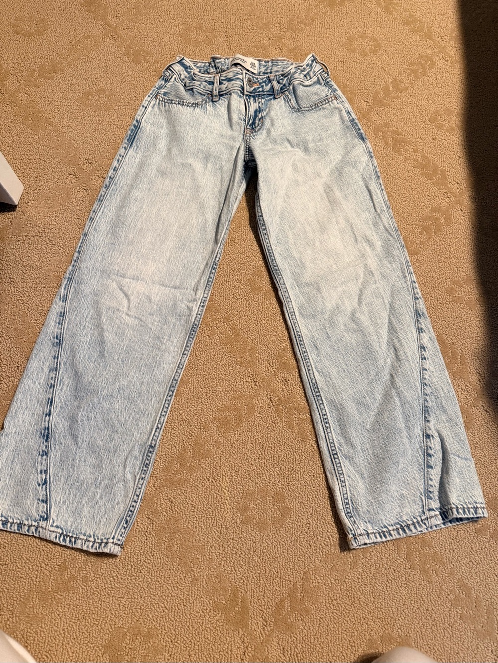 abercrombie kids Light Blue Relaxed Straight Jeans